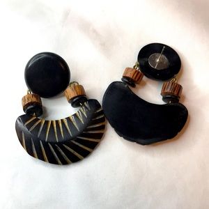 Wooden Costume Jewelry Earrings